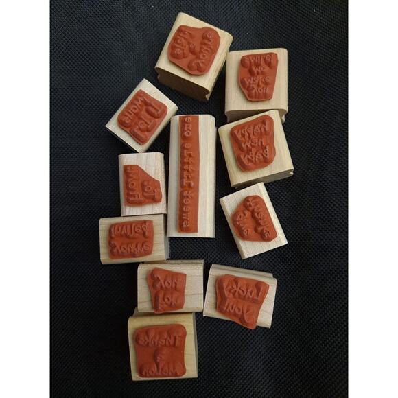 Stampin' Up! Tiny Talk Sayings Quotes Wood Rubber Stamp Set 11 - Picture 2 of 2